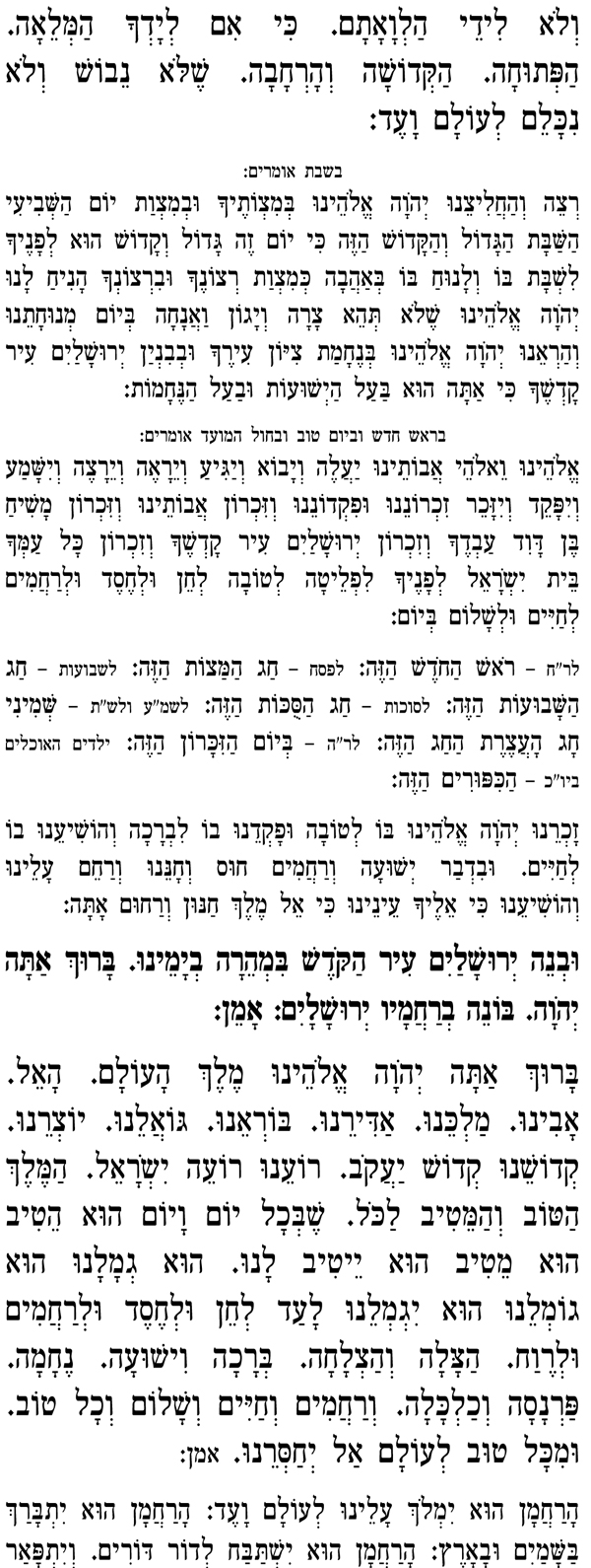 ברכת המזון ברכת המזון